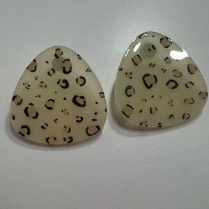 Oval Cheetah Print Earrings